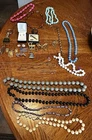 Vintage Lot of 28 Pieces Mixed Costume Estate Jewelry Necklaces Brooches More