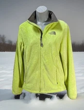 North Face Osito Teddy Fleece Jacket Womens Small Lime Green Full Zip Outdoors