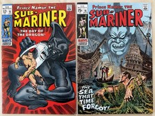 SUB-MARINER LOT #15 #16 (1969) Dragon Man Tiger Shark Marie Severin Roy Thomas