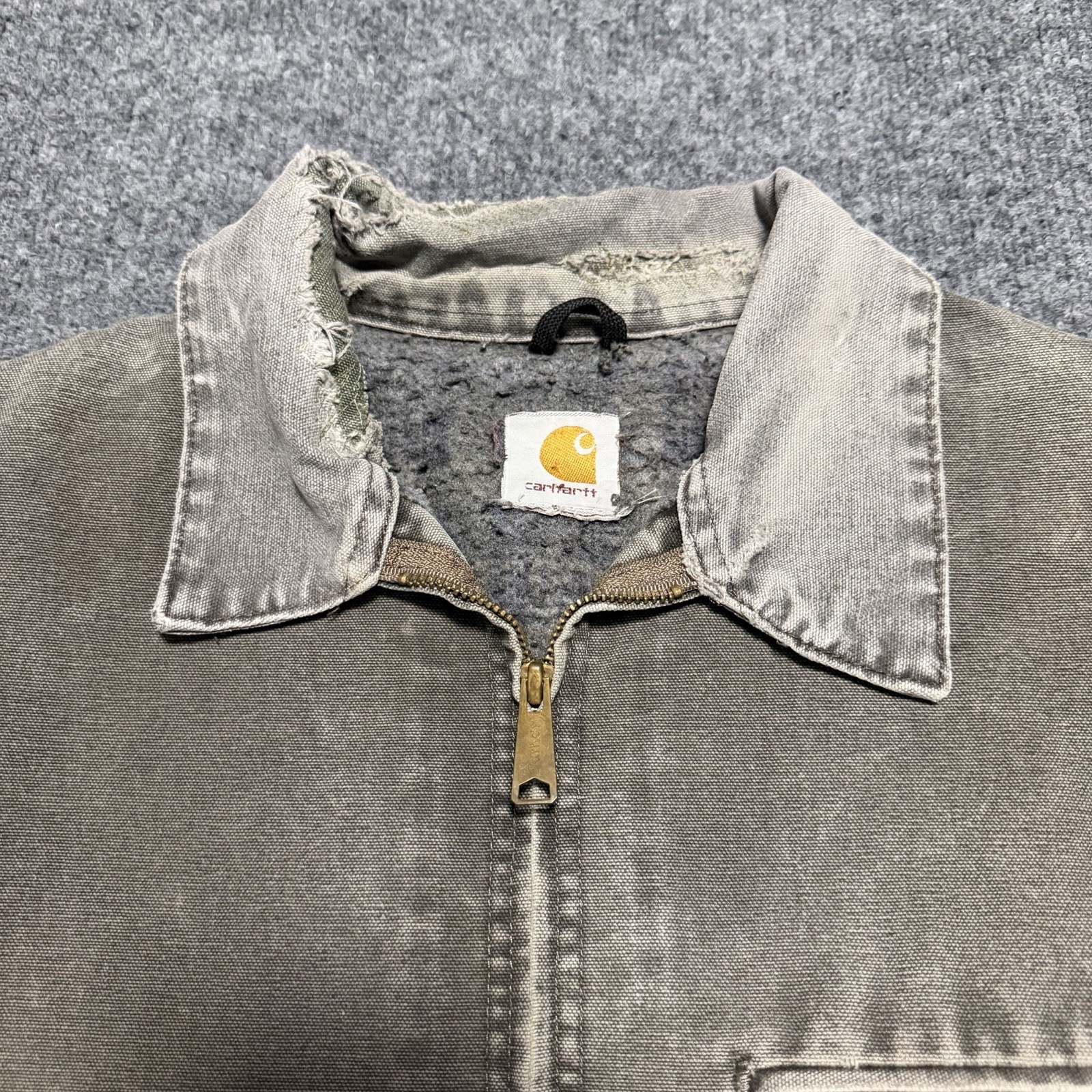 Vintage Carhartt Detroit Jacket Mens XL/2XL Moss Green J97 MOS Super Faded Rare image 3
