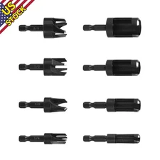 1/4" Hex Quick change shank Straight/Tapered Wood Plug Cutter Drill Bit Kit