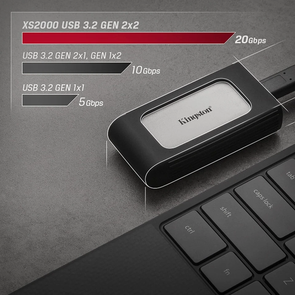 Kingston XS2000 4TB - External SSD - USB Type-C 3.2 Gen 2x2 - Portable Drive - U - Image 3 of 4