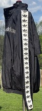 adidas Men  s Black Full Zip Windbreaker Jacket Stand-Up Collar Lined Size L