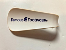 Vintage Famous Footwear Hard Plastic Shoe Horn - white with Logo