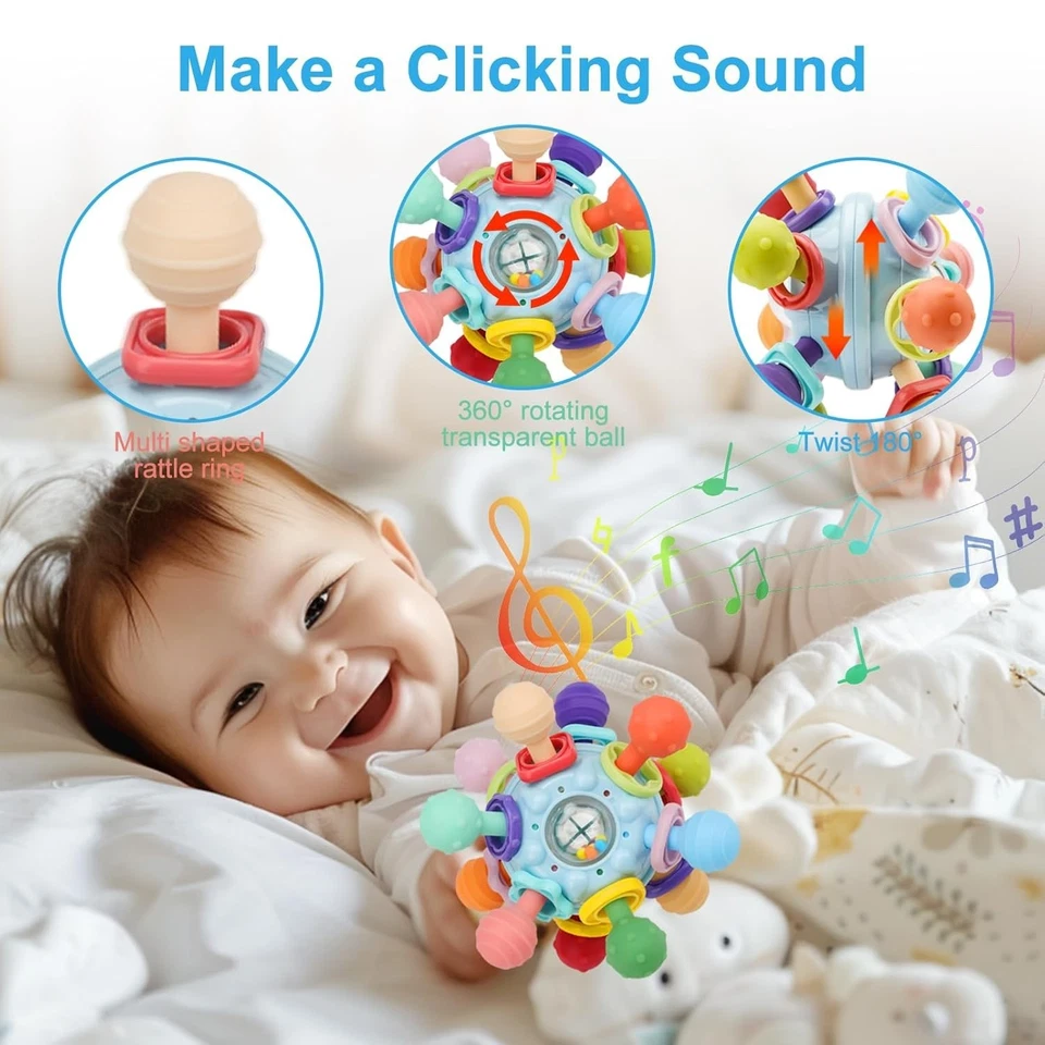 Baby Montessori Teething Toys for 0-6 6-12 Months, Food Grade Teether Sensory To - Image 4 of 4