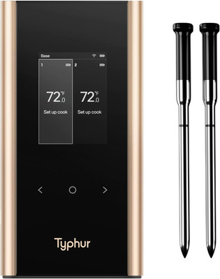 Sync Gold Wireless Wifi Meat Thermometer, 2 Slim Probes, 6 Sensors, 10X Stronger