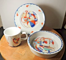 Tiffany & Co Seashore Child's Dish Set 3 Piece Cup Bowl Plate Beach