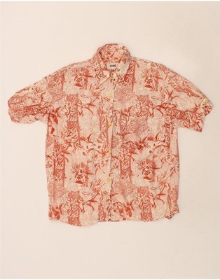 SISLEY Damen Kurzarm Shirt IT 44 Medium rot geblümt AI12
