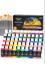 Shuttle Art Acrylic Paint, 50 Colors Acrylic Paint Set, 2oz/60ml Bottles