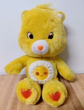2007 Care Bears Funshine Yellow Bear Plush 14  Sunshine Smile SEE PICS