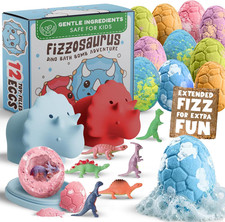 Bath Bombs for Kids with Surprise Toys inside -12 Pack Dinosaur Bath Bombs Gift