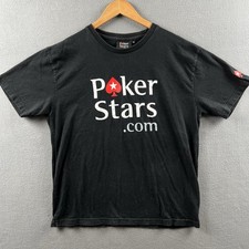 Maglietta Poker Stars Uomo XL Nera Vintage Sito Gioco Logo Tee Pokerstars.com