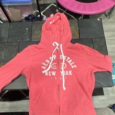 Aeropostale Pink Full Zip Eighty-Seven Hoodie Women  s XXL Hooded Pockets