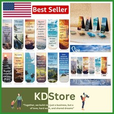 12-Pc Inspirational Scripture Magnetic Bookmarks - Vibrant Landscape Designs