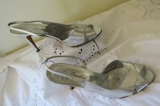 Vintage Garolini Slingback Silver Made In Italy Size 10M