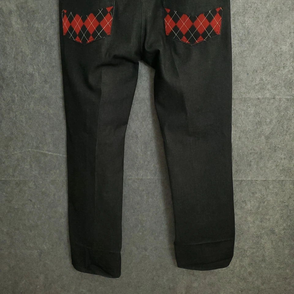 VTG Y2k Red Ape Baggy Jeans 38x34 Black Red Embroidered Skater Pinkman Wide - Image 2 of 4