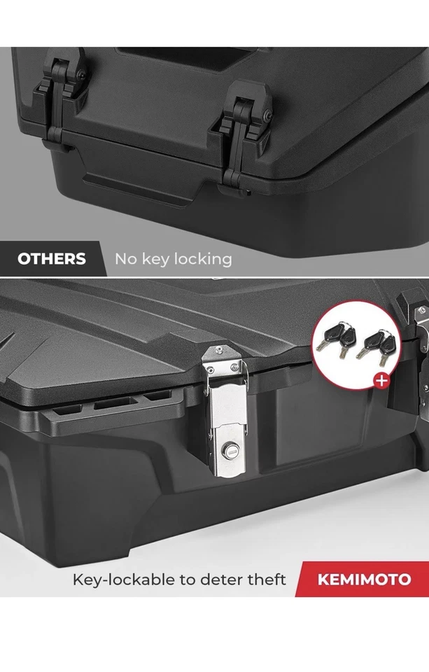 KEMIMOTO ATV Estante Trasero Caja de Carga Bloqueo Almacenamiento Maletero Caja Para 0.75"-1" 2883258 Foto 3 de 4