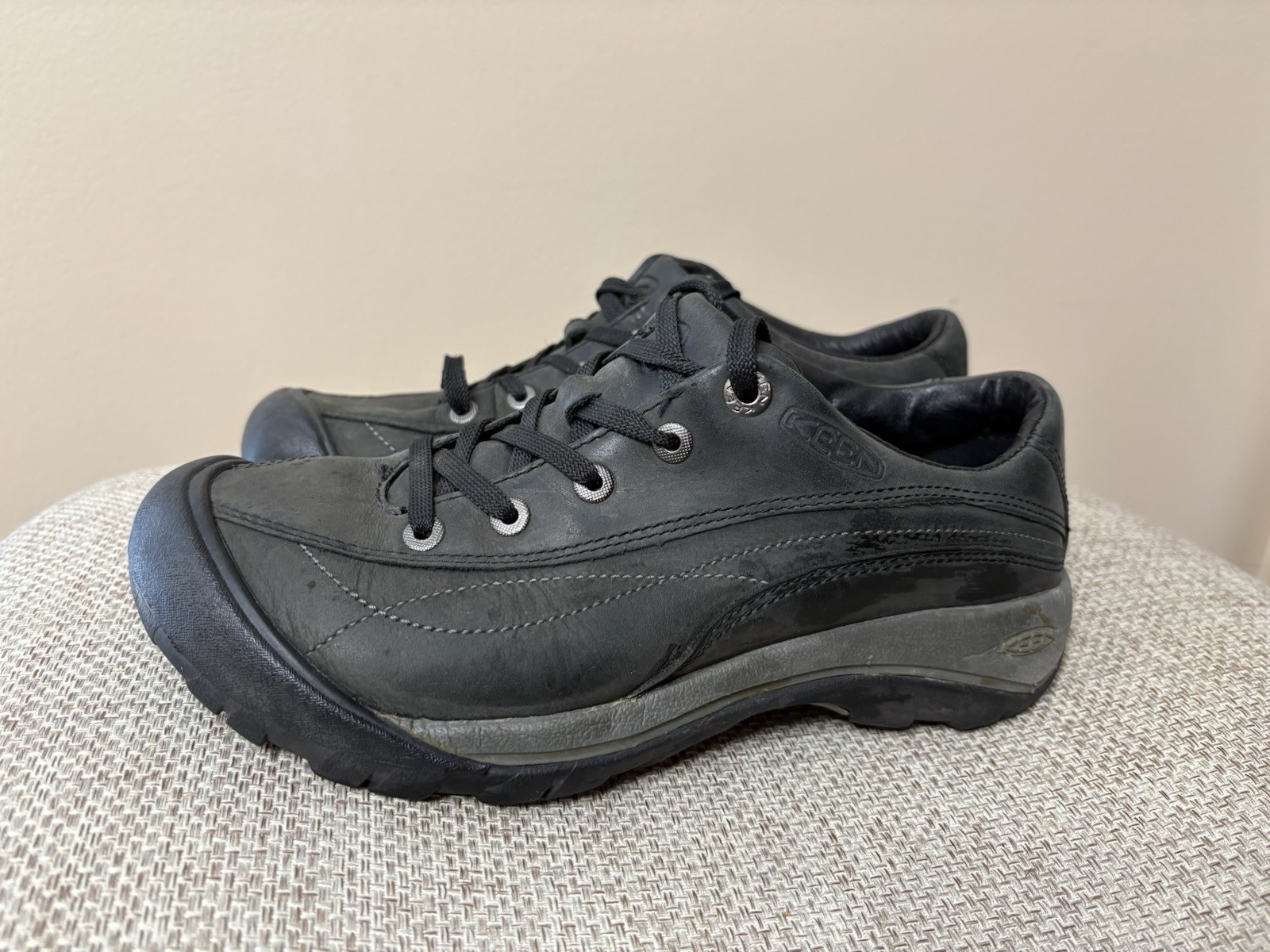 Scarpe stringate Keen Presidio II nere in pelle sneakers donna taglia US 7 5