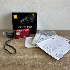 Nikon Coolpix S3600 20.1MP 8X Optical Zoom Digital Camera (Red) - Working