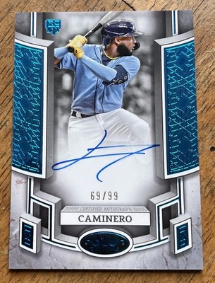 2024 Topps Tier One Breakout Autograph Junior Caminero #BOA-JC Blue /99 Rays