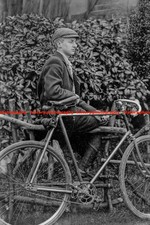 F024158 Vintage image of young man with bikes in garden Worcester area GB 1898