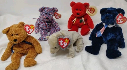 Ty Beanie Baby Bear Lot of 5 Vintage  NWT