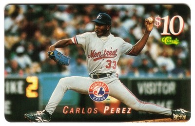 10 $ 1995 Major League Baseball (MLB): Carlos Perez, Expos Telefonkarte