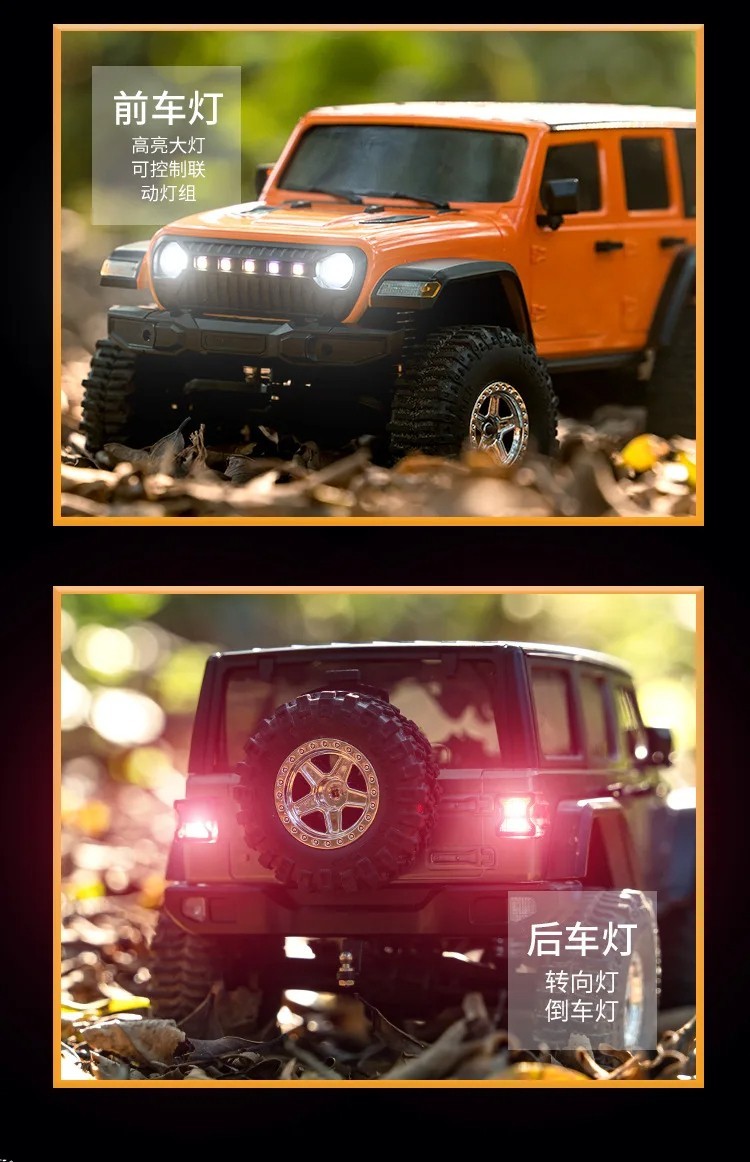 JJRC C8801 1:18 4WD RC Rock Crawler Truck – LED Lights, 40 min Run