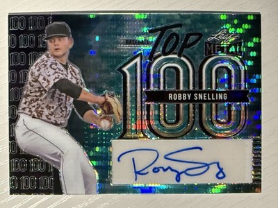 Robby Snelling 2023 Leaf Metal Top 100 Auto Water Pulsar 1/1 Miami Marlins