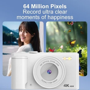 64MP 4K Caméra numérique avec objectif Autofocus et 16X Zoom numérique pour usage extérieur