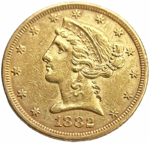 1882-P Liberty Half Eagle — photo from the most recent tracked eBay sale