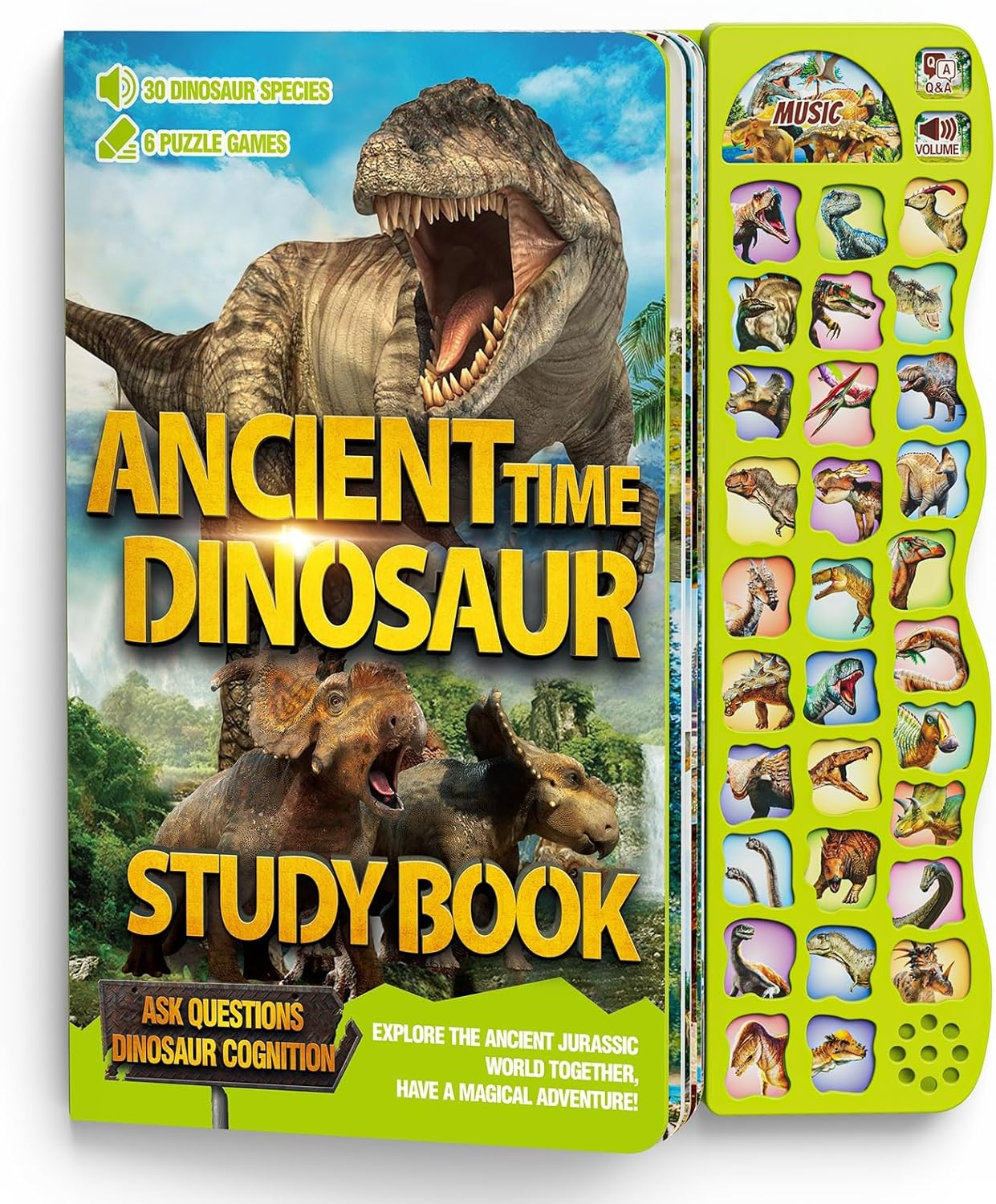 Dinosaur Toys for Kids 3-5 Dinosaur Book with Sounds 30 Species Names & Realisti
