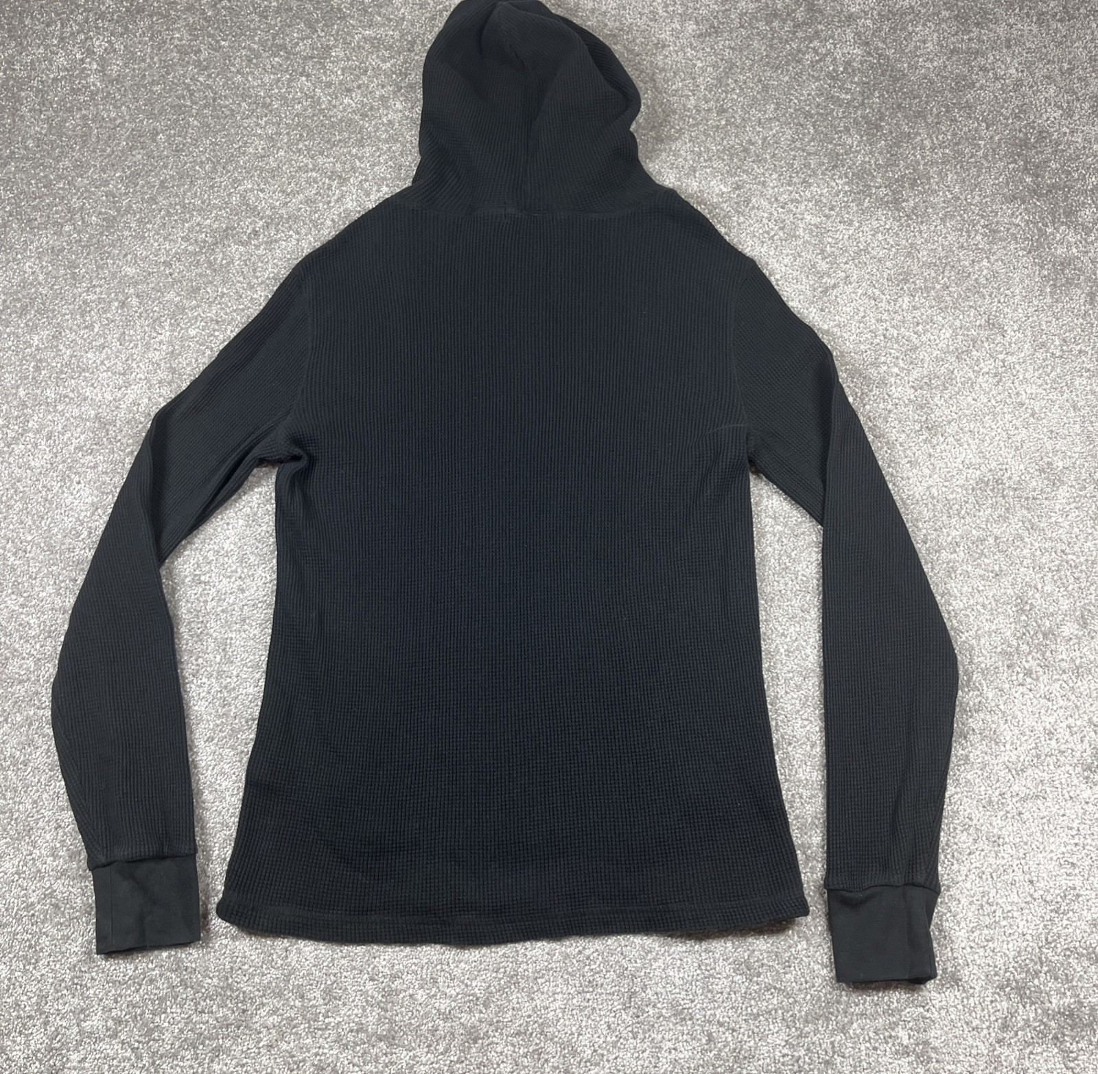 Polo Ralph Lauren felpa con cappuccio uomo media waffle maglia cotone pony preppy nero