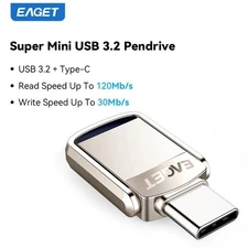 Eaget 2-in-1 USB Type-C Flash Drive 32GB 64GB 128GB USB 3.2 120MB/s OTG Pen Driv