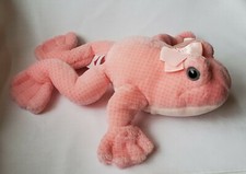 Dakin Pink Spotted Frog Plush Croaking Sound Rattle 13 Inch Stuffed Animal 1994