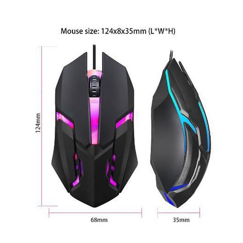 Wired Gaming Mouse LED Laptops PC Computers Optical New C7 Computer Mice E2N0 - Picture 12 of 16