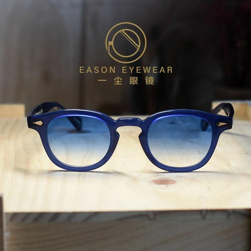 Blue shade sunglasses men blue acetate glasses Johnny Depp blue