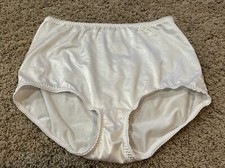Vanity Fair Shiny White Silky Stretch Shaper Brief Panties 40301 Sz 3XL