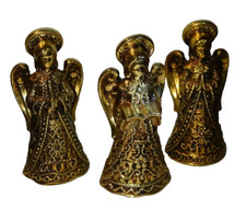 3 Napcoware golden Angels X-7646 figurines