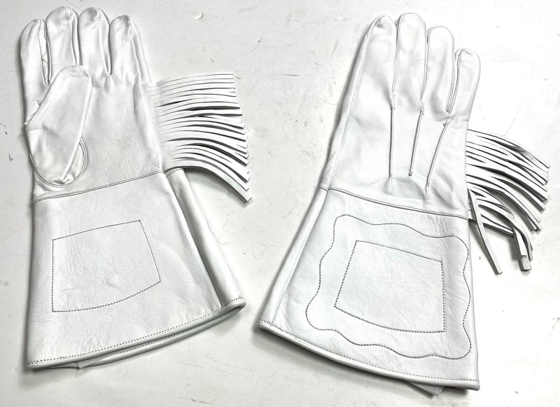 INDIAN WARS US ARMY CAVALRY LEATHER GAUNTLETS GLOVES W/FRINGES-XLARGE