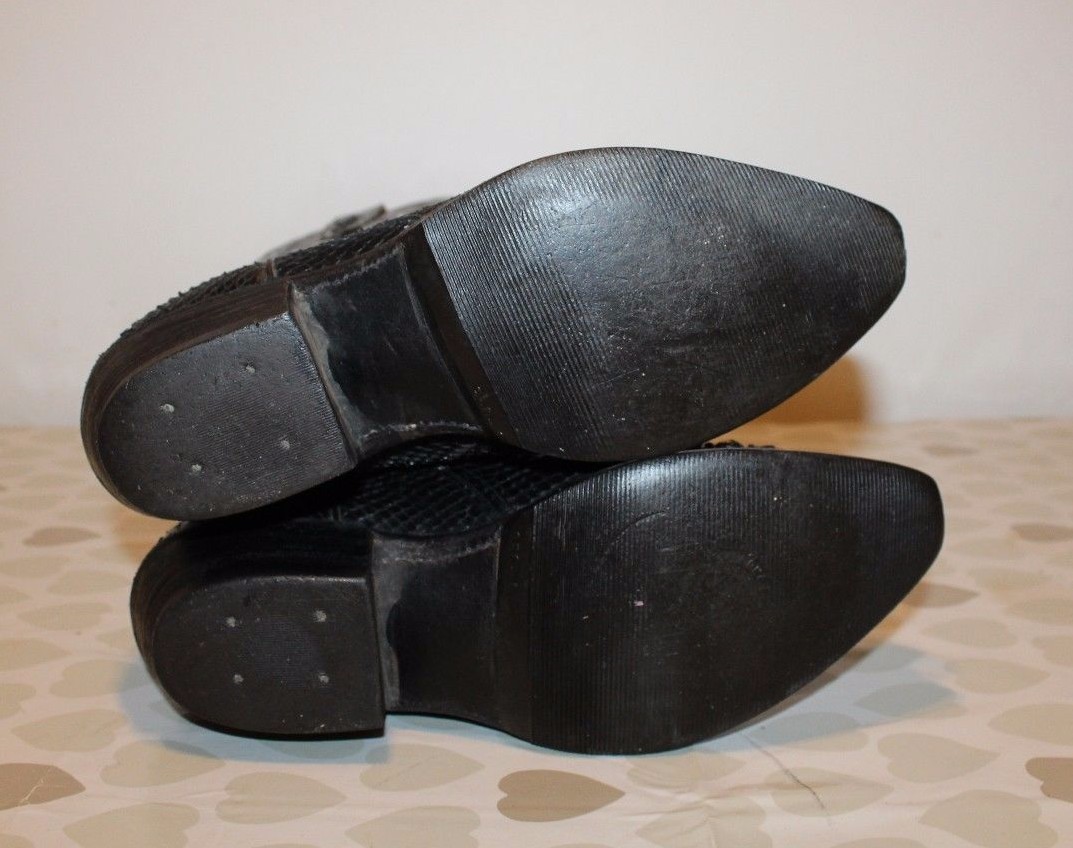 Pelle Nera Tony Mora Pull On Paisley Cowboy Western Western Western Equitazione Misura 4/37 1e25da Pelle Nera Tony Mora Pull On Paisley Cowboy Western Western Western Equitazione Misura 4/37 1e25da