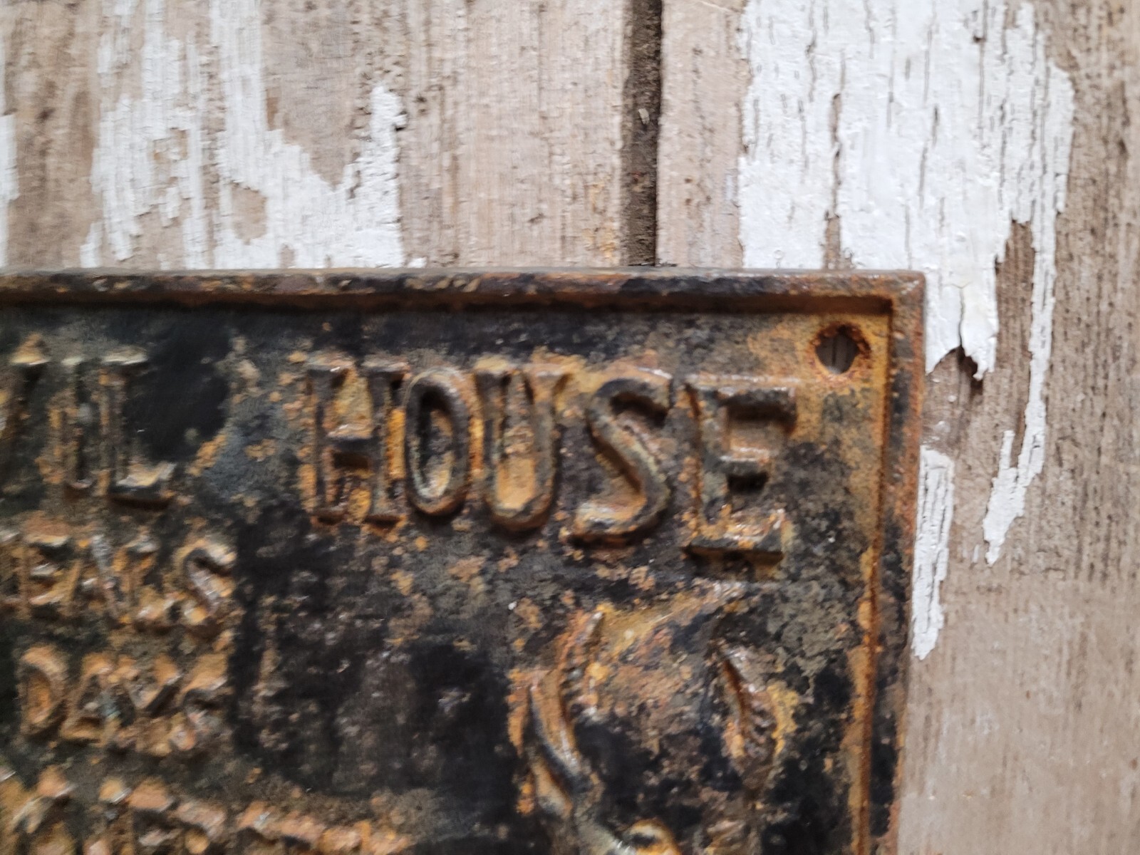 VINTAGE JERSEY DEVIL HOUSE SIGN OLD CAST IRON LEEDS NJ HAUNTED GHOST TOUR PLAQUE eBay