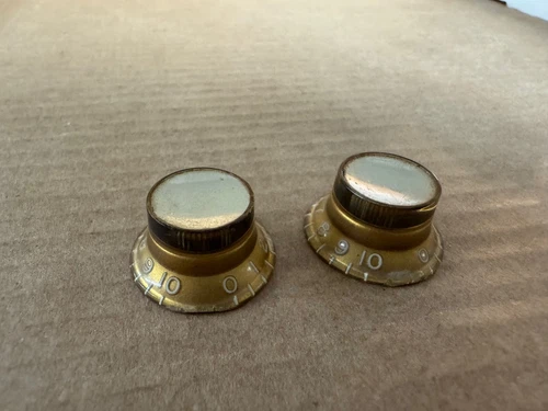 Gibson Vintage 1962 Gold Reflector Knobs ES-330 175 125 Melody Maker 1963 1964