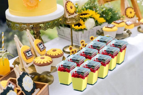 5-Ounce Transparent Square Dessert Cups (50 Dessert Cups+50 Spoons) - 第 5/7 張圖片