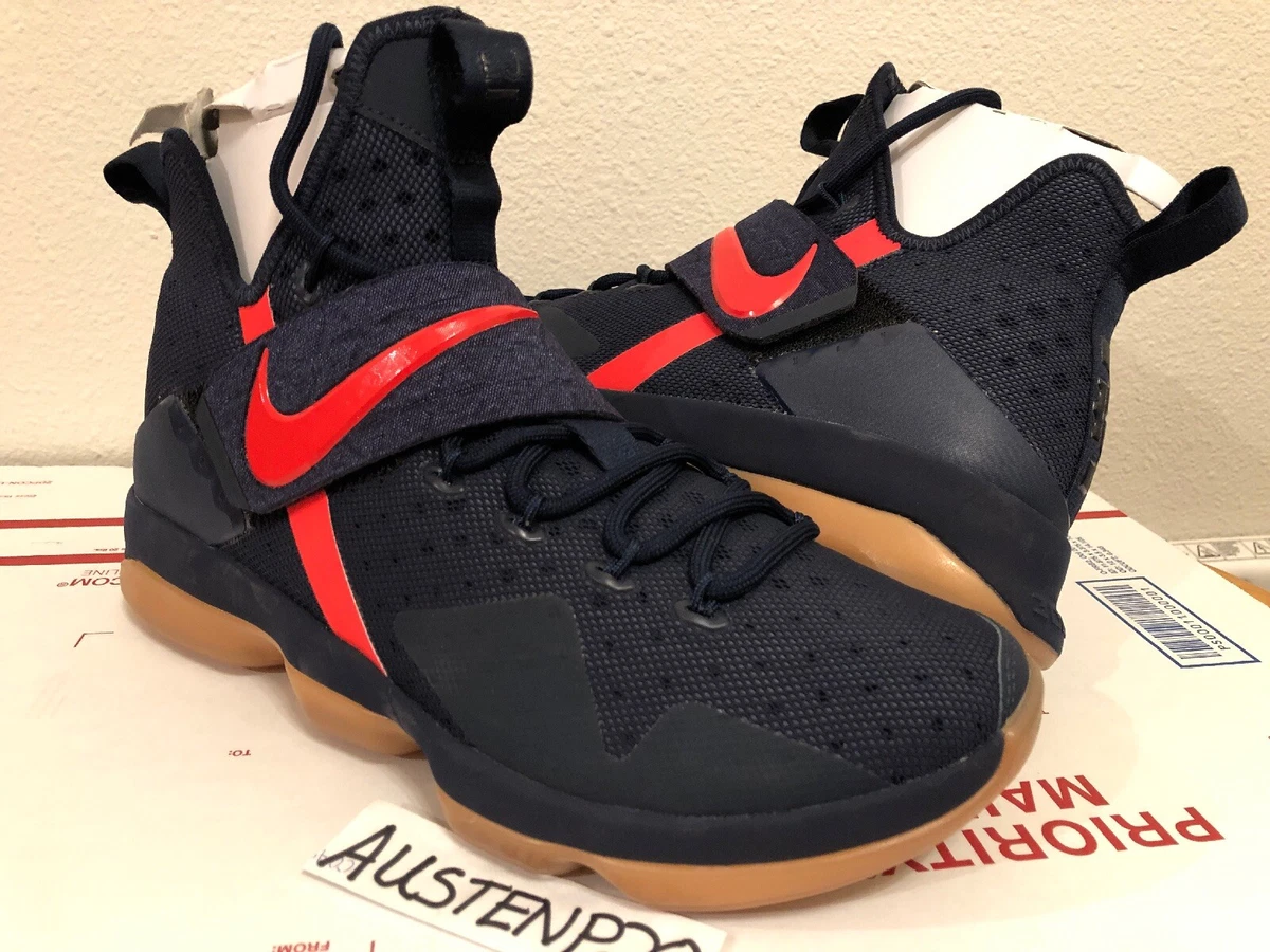 Nike LEBRON JAMES XIV 14 QS NIKEID SAMPLE 9 NAVY RED CRIMSON ID watch xvi 16 eBay