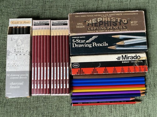 Vintage Drawing Pencils Joblot. Conte, Mephisto, Cumberland, Berol, Mirado, P412