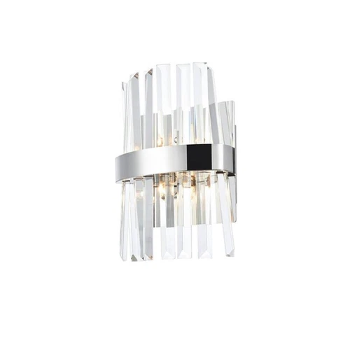 Elegant Lighting Serephina 8" Iron and Crystal Bath Sconce in Chrome - Picture 3 of 7