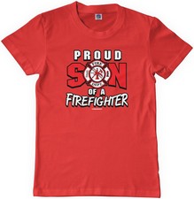 Threadrock Boys Proud Son of a Firefighter Youth T-shirt Dad Daddy Fireman