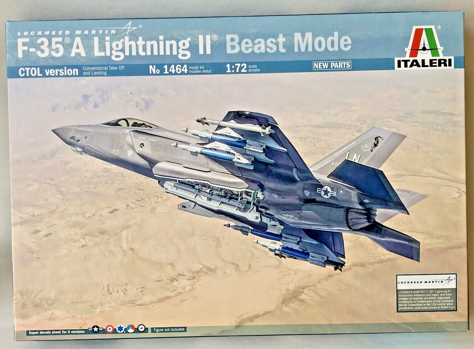 F-35A Lightning II USAF 'Beast Mode' F35A Italeri 1/72 #1464 Plastic Kit F35