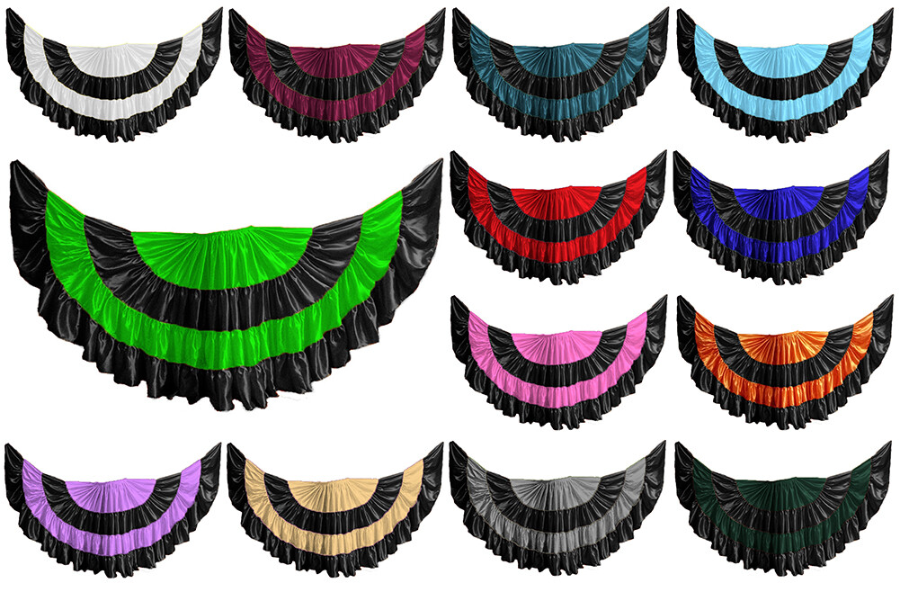 25-Yard 4-Tier Satin Flamenco Gypsy Tribal Dance Skirt with Ruffles for ATS Rock-image
